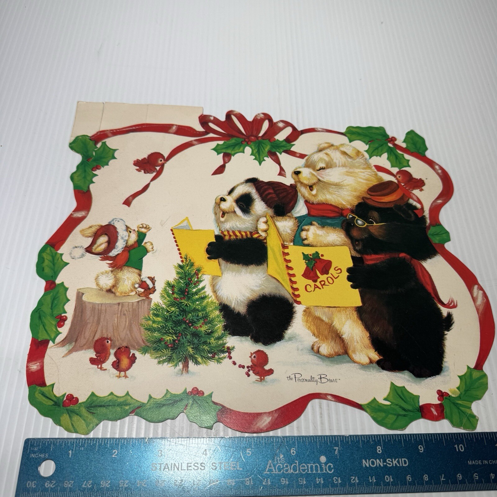 Caroling Bears Rabbit Directing Double Sided Die Cut Bulletin Board Aid 10” X 12