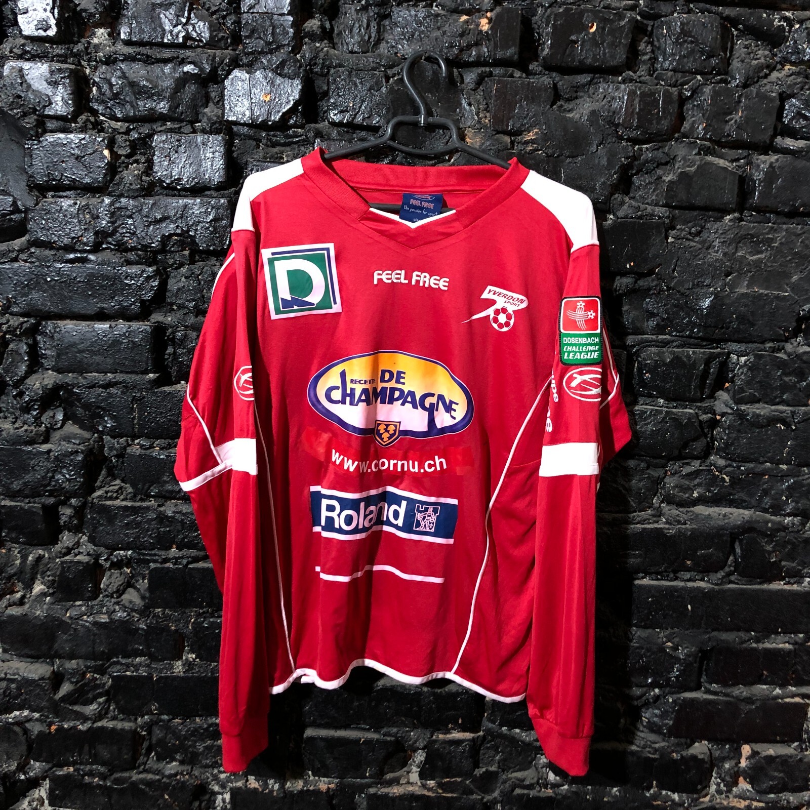 Yverdon-Sport Match Worn Away football shirt 2009 - 2011 Feel Free Mens Size L
