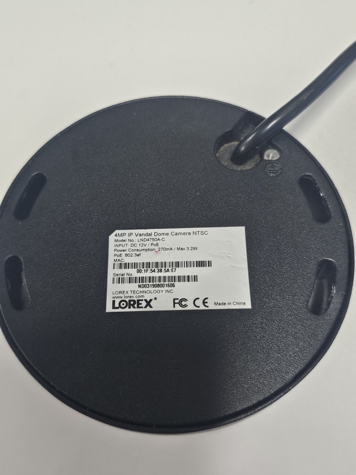 LOREX LND4750A-C KIT WITH CAT 5 W CABLE NO BRACKET CAMERA ONLY