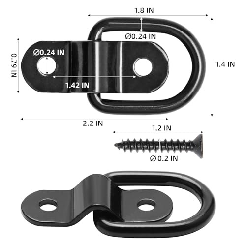 6 PCS D Ring Tie Down Anchor, D Rings Heavy with Duty, 3-rd Generation Trailer