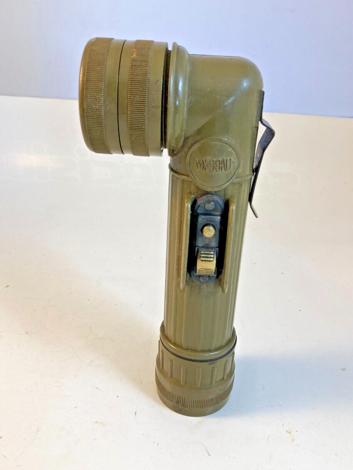 USED Genuine Military Fulton Flashlight MX991/U Right Angle Flashlight OD Green