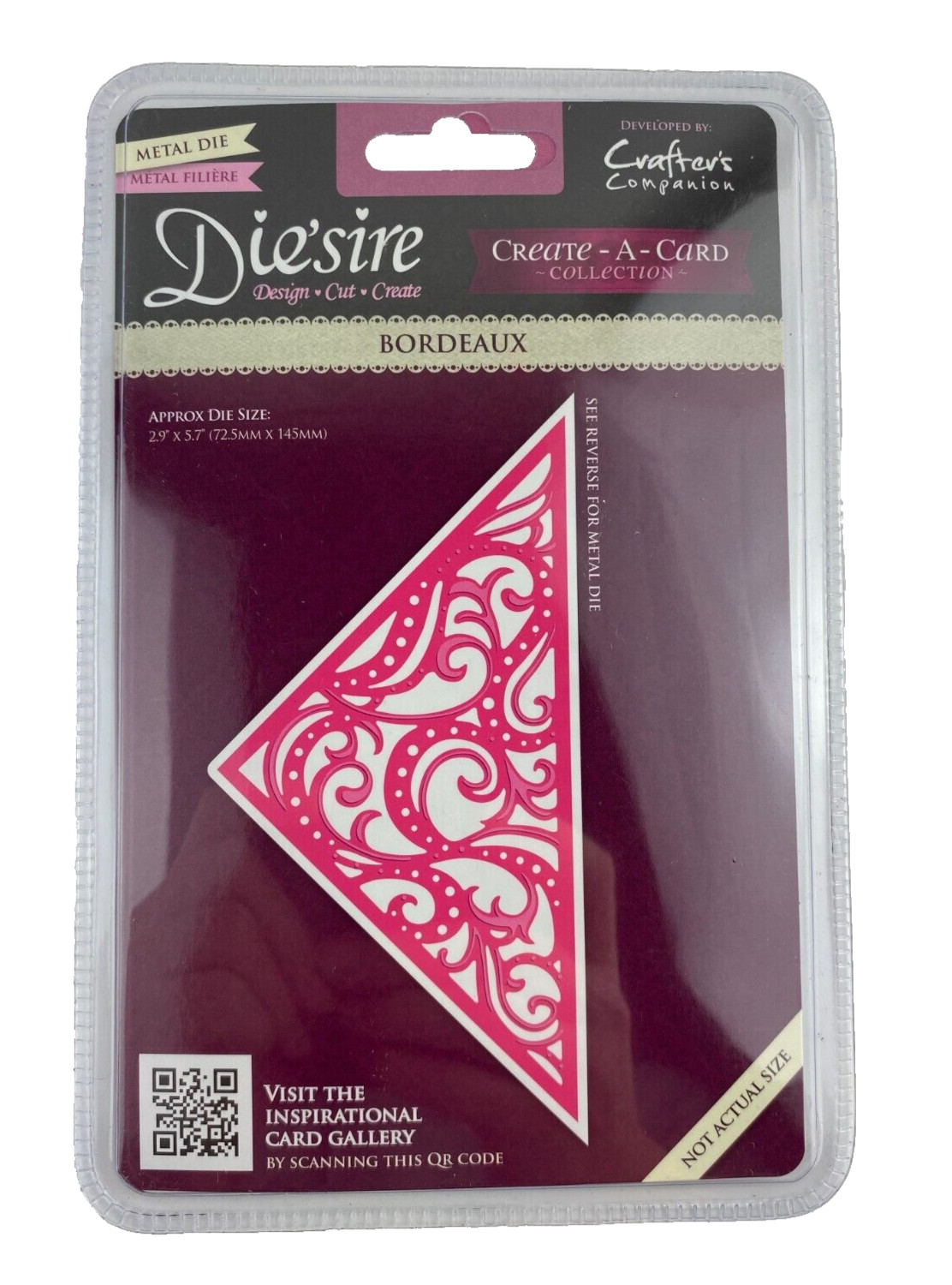 Die'sire Create-A-Card - BORDEAUX - Metal Die