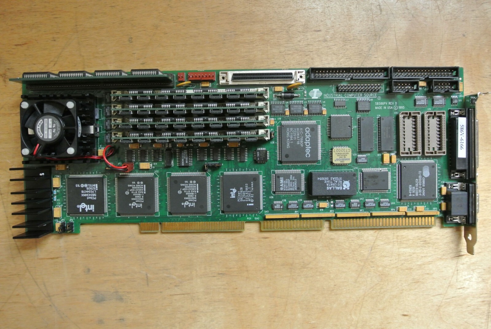 INDUSTRIAL COMPUTER SOURCE SB586PV REV D P166 CPU SINGLE BOARD COMPUTER VGA SCSI
