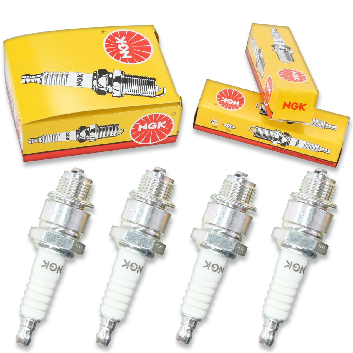 4pcs 1977 Moto-Ski Nuvik NGK Standard Spark Plugs 300cc 18ci Kit Set Engine pe