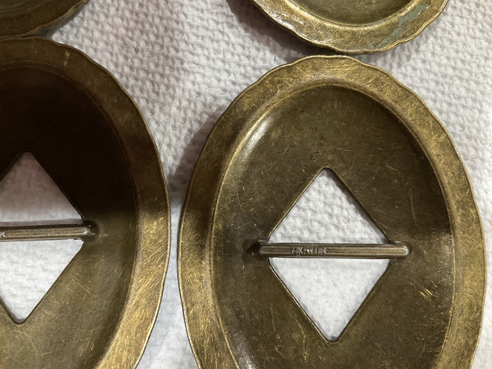 5 Vintage thunderbird slotted concho antique brass