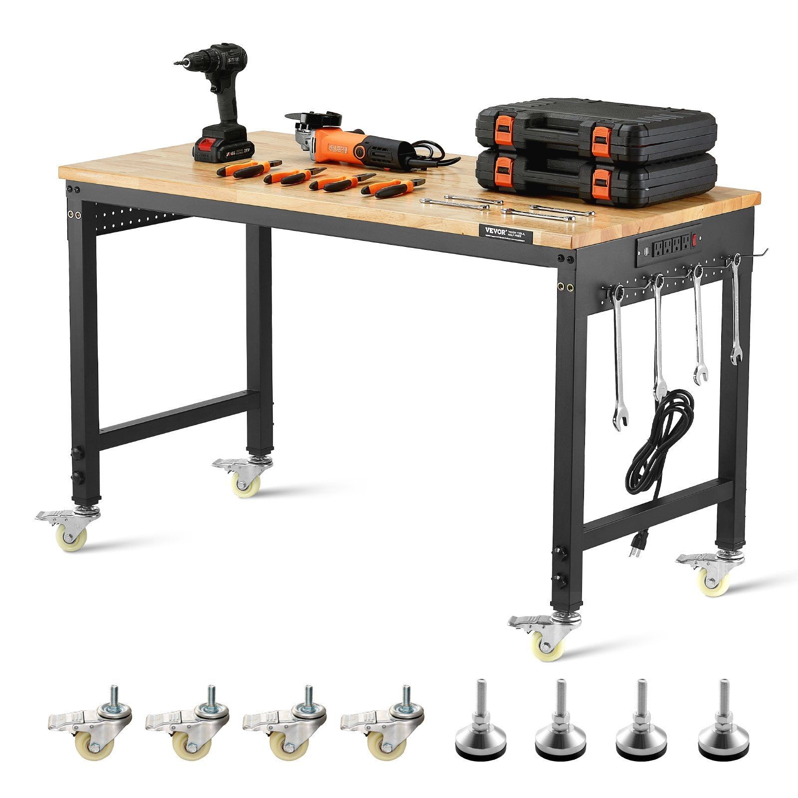 Heavy Gauge 48in Workbench 2000lb Load with Electrical Outlet