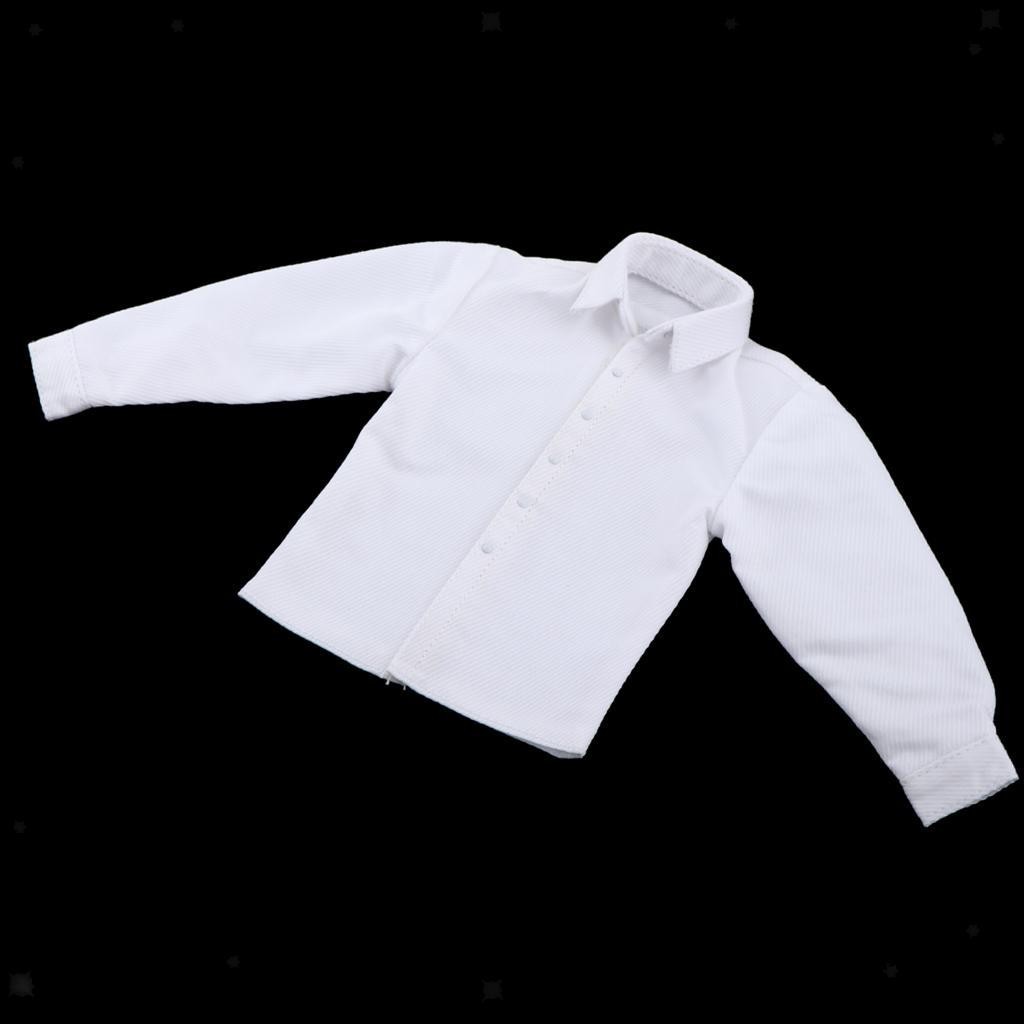 1:6 Man Dress Long Sleeve Shirt for DML  12'' Male Body Action Figure Accs White