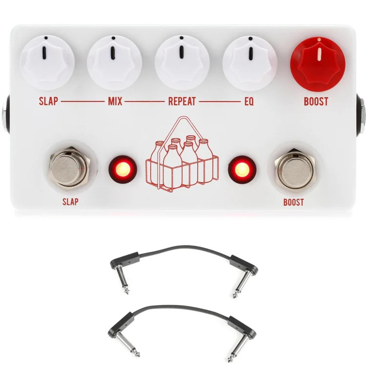 JHS The Milkman Echo/Slap Delay Pedal with Boost with EBS Patch Cables