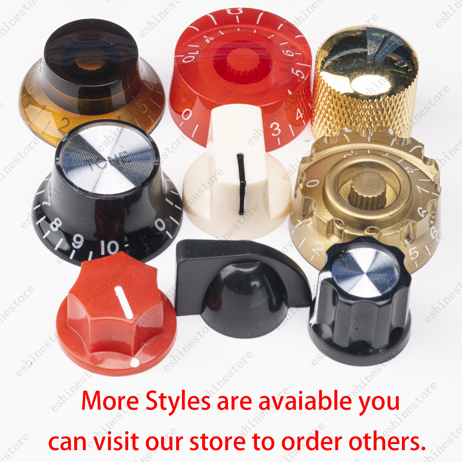 4 Pcs Gold/Black Electric Guitar Control Knobs Speed Dial Knobs for SG Les Paul