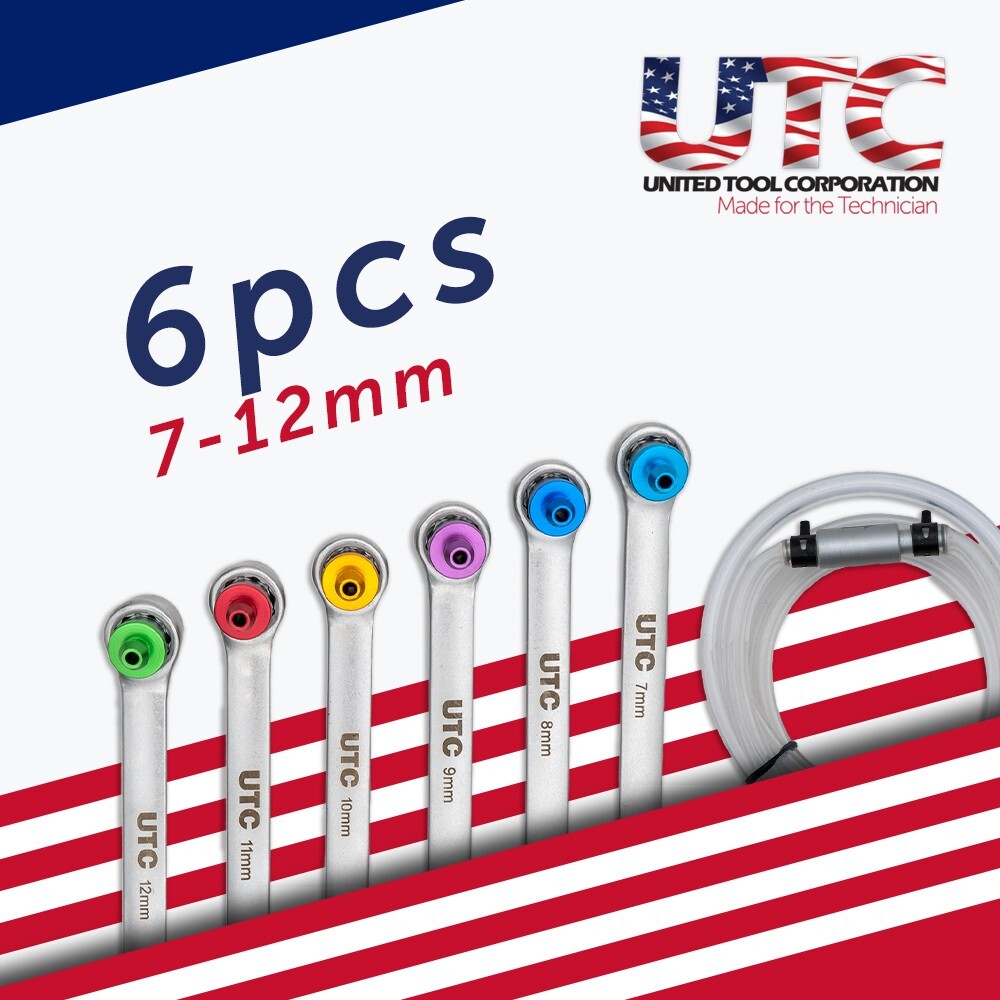 Brake Clutch Bleeding Tool Set Wrench Spanner Set Colour Coded 7mm - 12mm