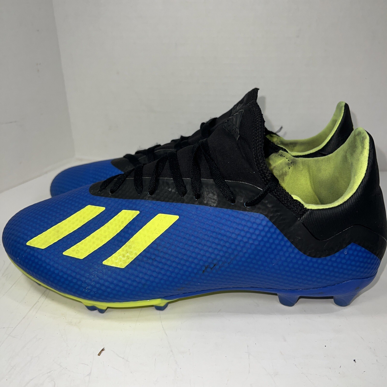 Adidas X 18.3 FG Mens Soccer Cleats Shoes Blue Yellow Sz 7.5