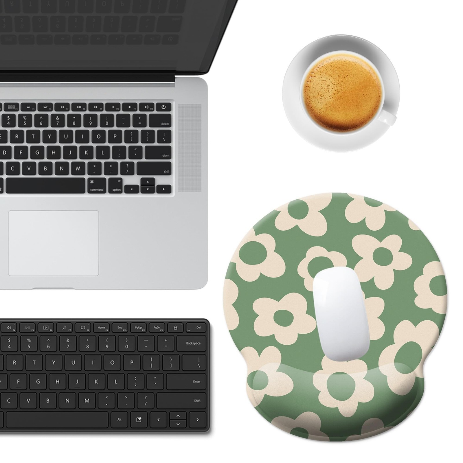 Green Mouse Pad Wrist Support,Ergonomic Mouse Pad with Wrist Rest,Comfortable...