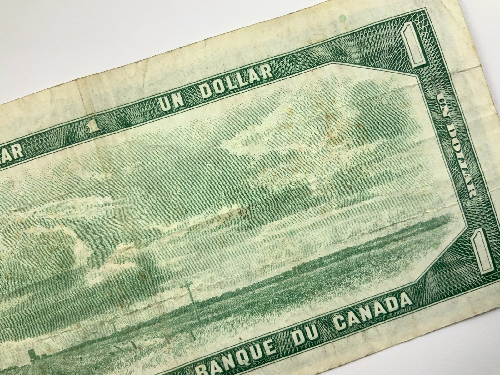 1954 Canada 1 One Dollar Circulated Banknote HM Prefix Beattie Rasminsky Y672