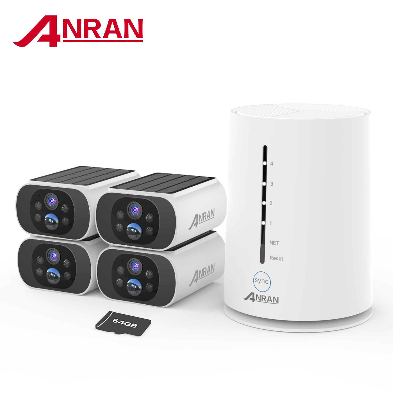 ANRAN Wireless Security Camera System Solar 4MP CCTV Spotlight Local Storage