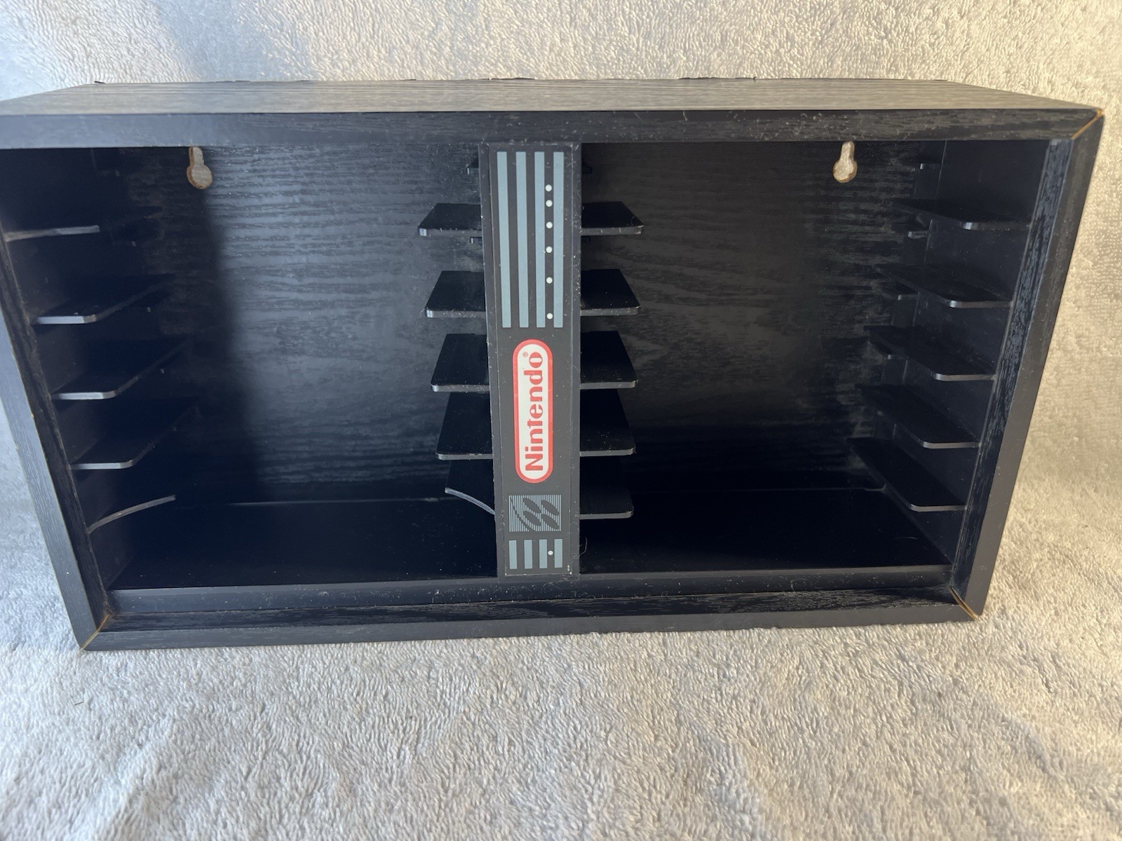 Super Nintendo OEM 12 Game Wooden Wall Mountable Display Rack. SNES