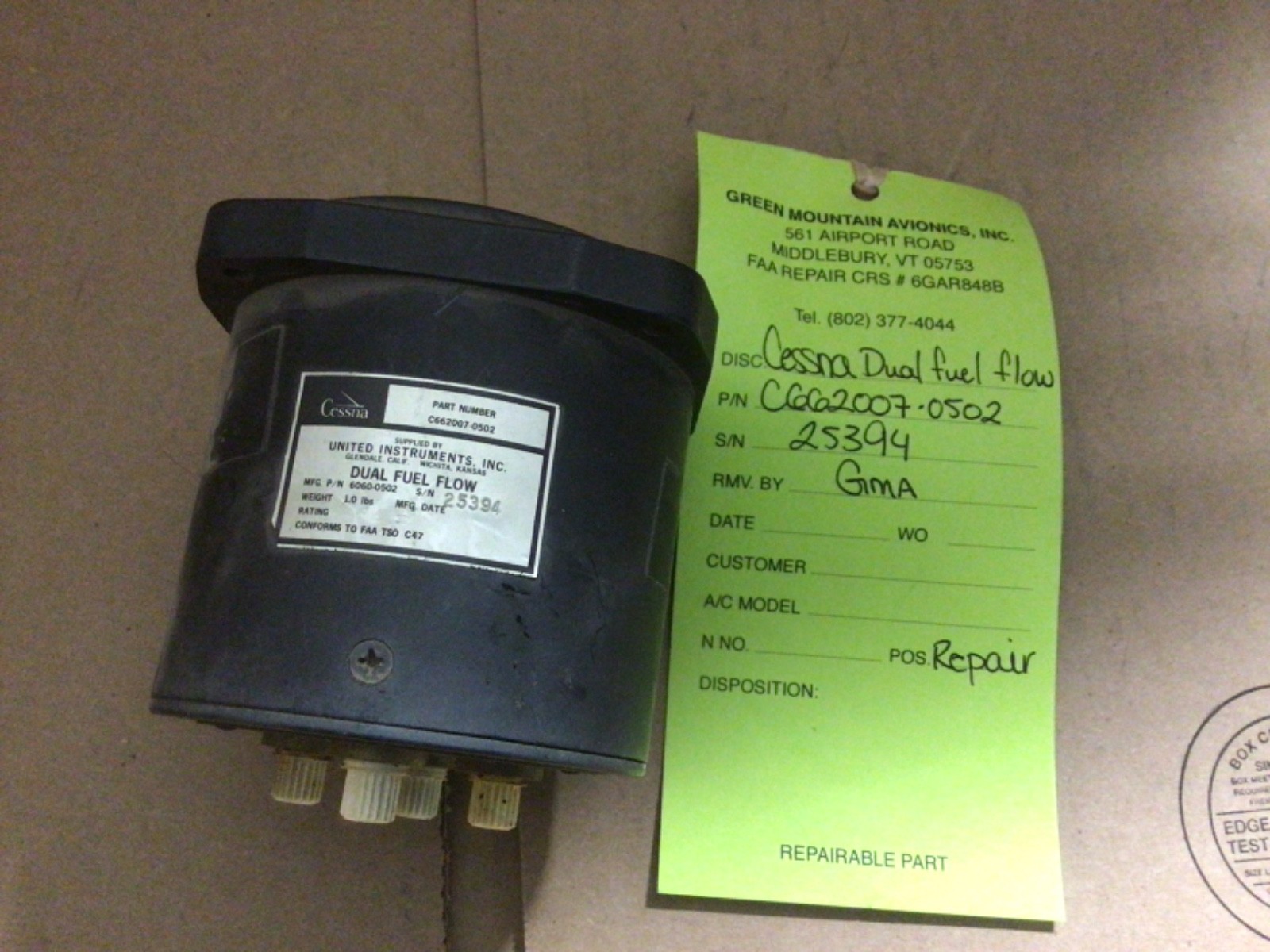 Dual Fuel Flow Indicator C662007-0502