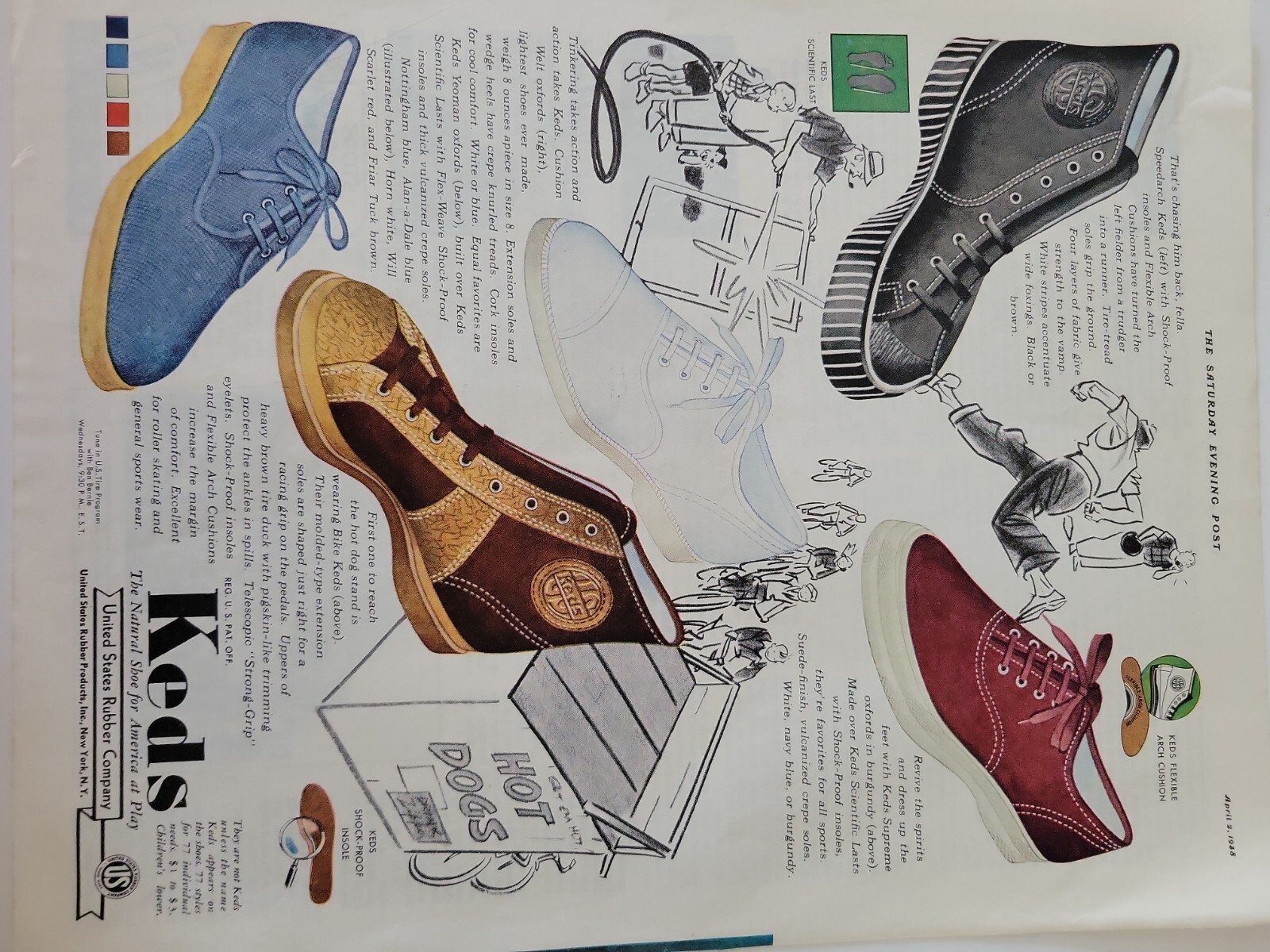 1938 men's women's KEDS athletic  sneakers tennis shoes vintage ad