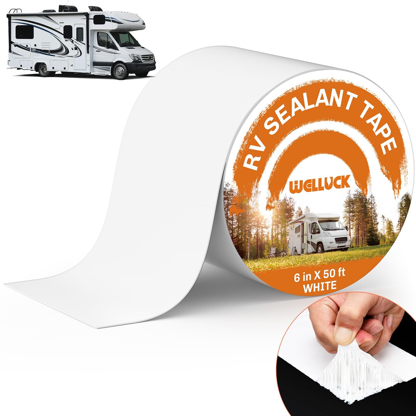 RV Roof Sealant Tape 6" x 50' Waterproof UV Resistant for Leak Repair