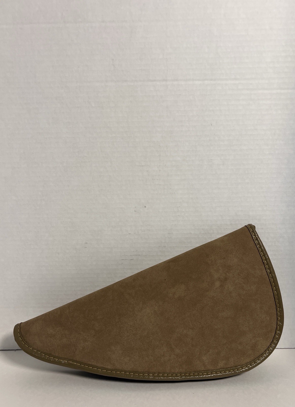 Vintage Brown Suede-Look Pistol Rug Soft Handgun Case Green Lined Zipper