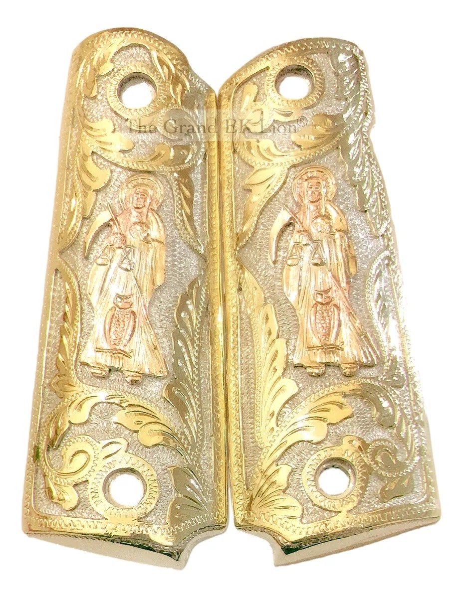 Cachas Colt 1911 38 & 45 Super Luxury 13rl Santa Muerte Grip MADE IN MEXICO
