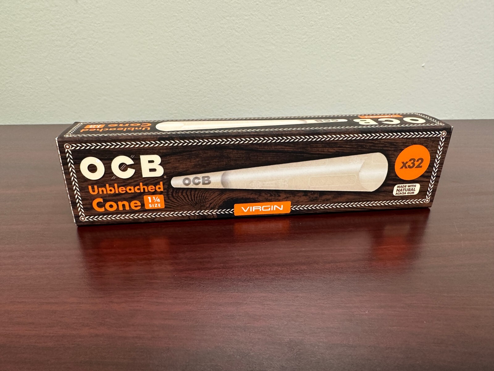 OCB VIRGIN 1 1/4 Unbleached Cones 32ct -Single