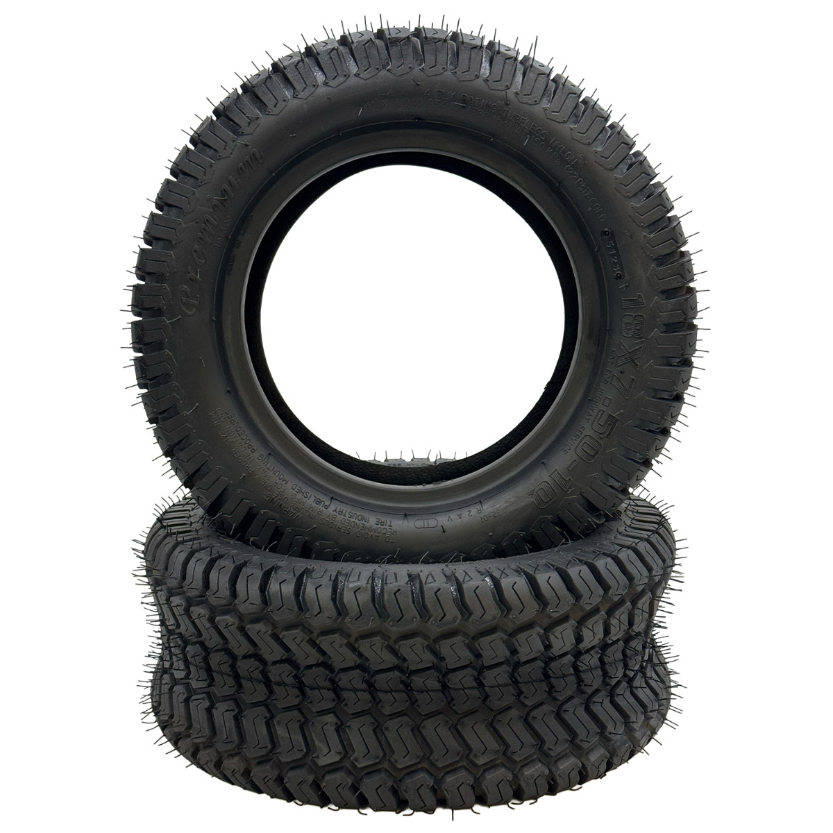 Set of 2 - 18x7.50-10 4 Ply Turf Tech Tire