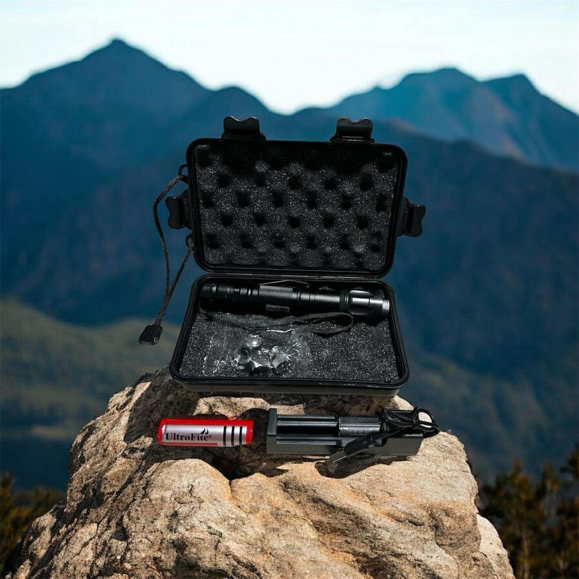 Multi Color Laser Pointer Flashlight – With 5 Detachable Lenses
