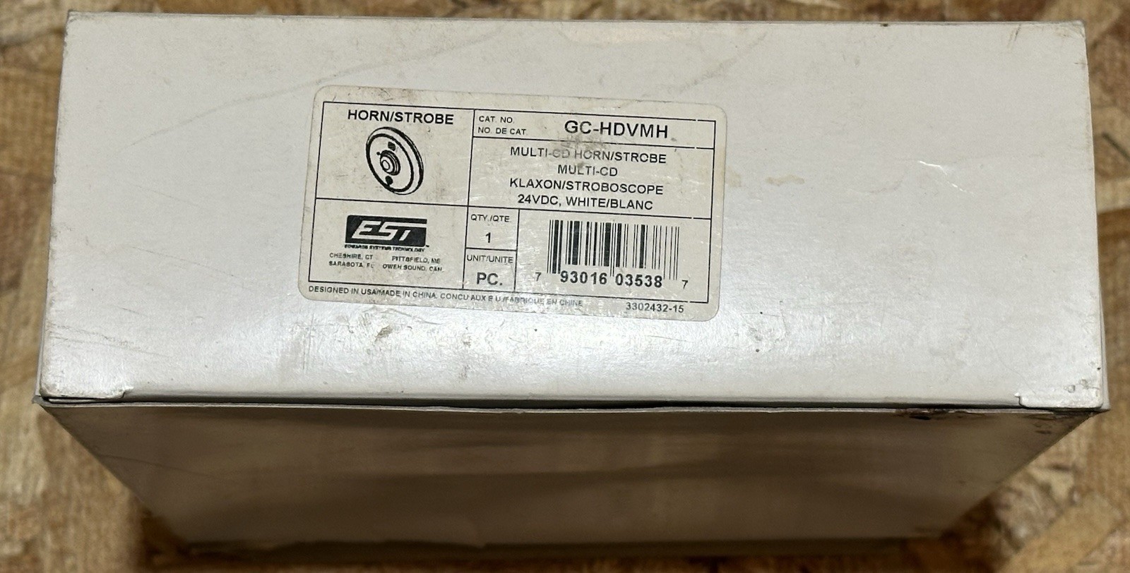 EDWARDS/EST GC-HDVMH WHITE CEILING MOUNT FIRE ALARM HORN STROBE - NEW - OPEN BOX