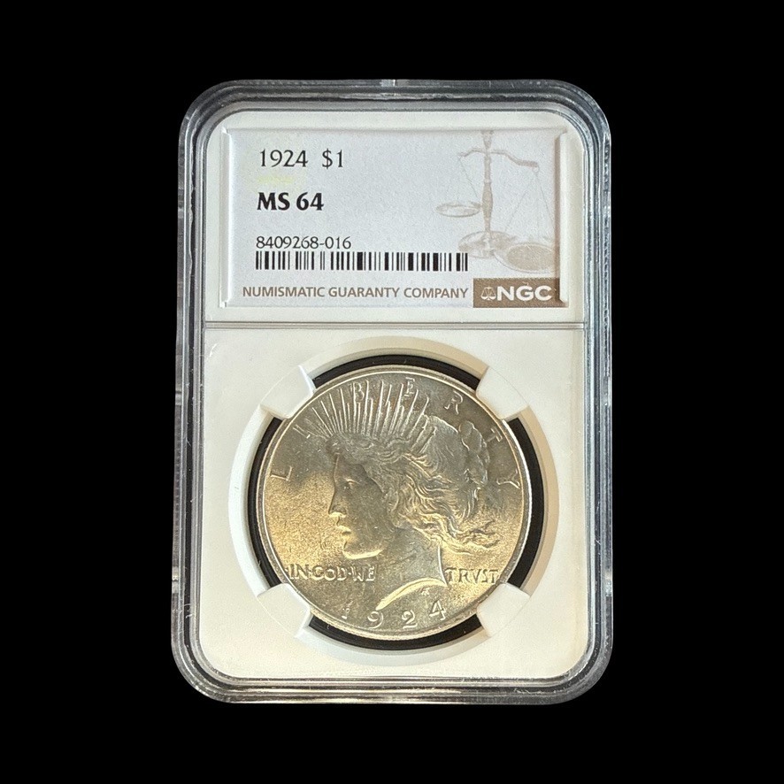 1924 Silver Peace Dollar $1 NGC MS64 - 0408