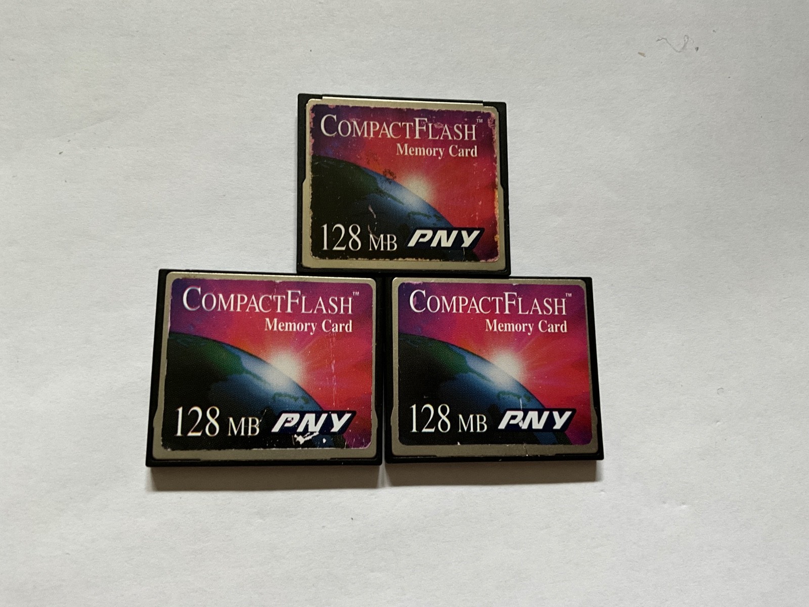 LOT OF 3pcs  128mb PNY   Compactflash  CF I  memory card CF Router, NIKON CANON