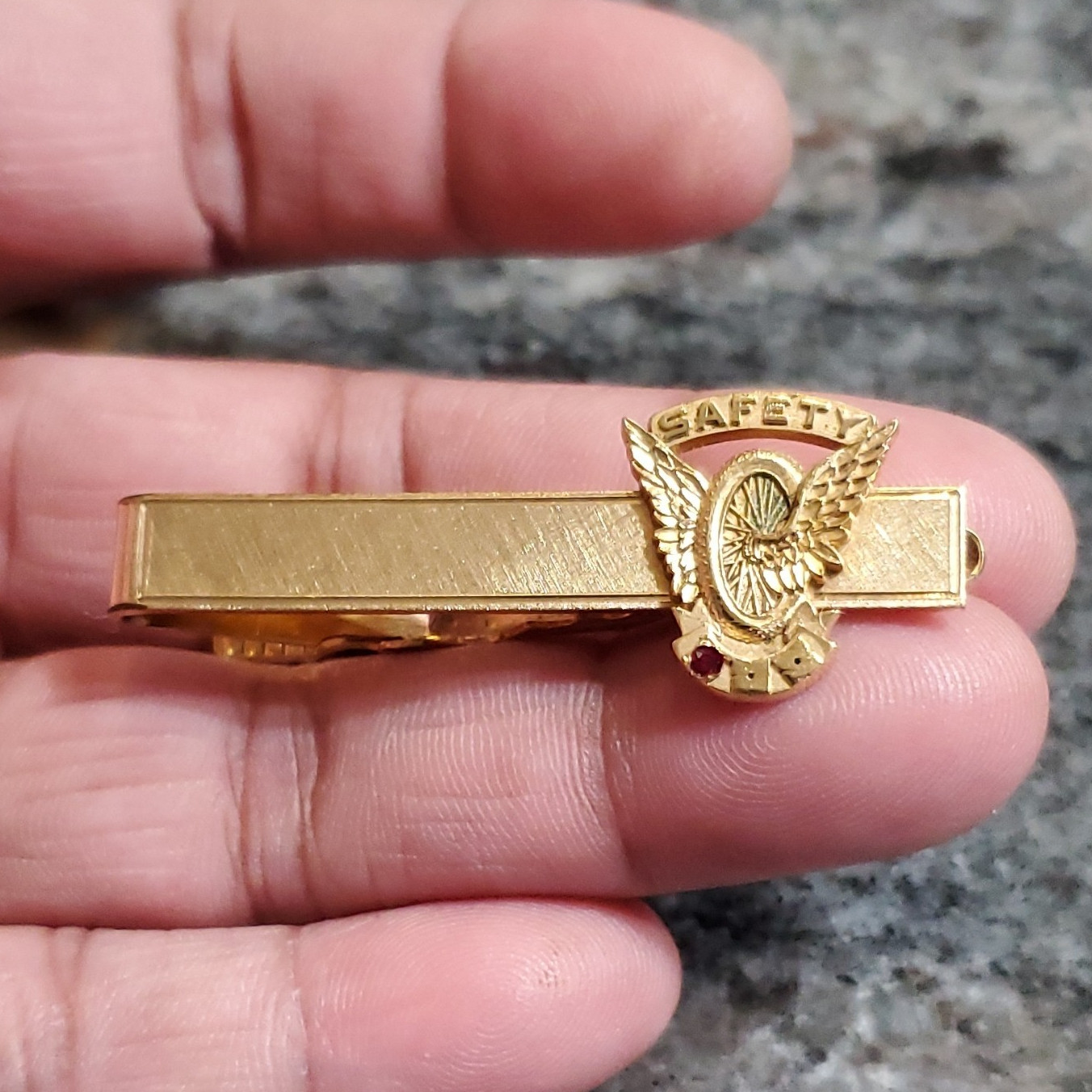 CHP California Highway Patrol "Simmons" 1/20 12K Gold Filled Gemstone Tie Bar