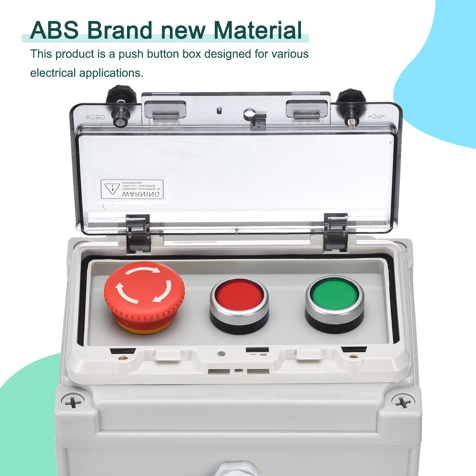 IP67 Push Button Box ABS Green Button Red Button E Stop Button