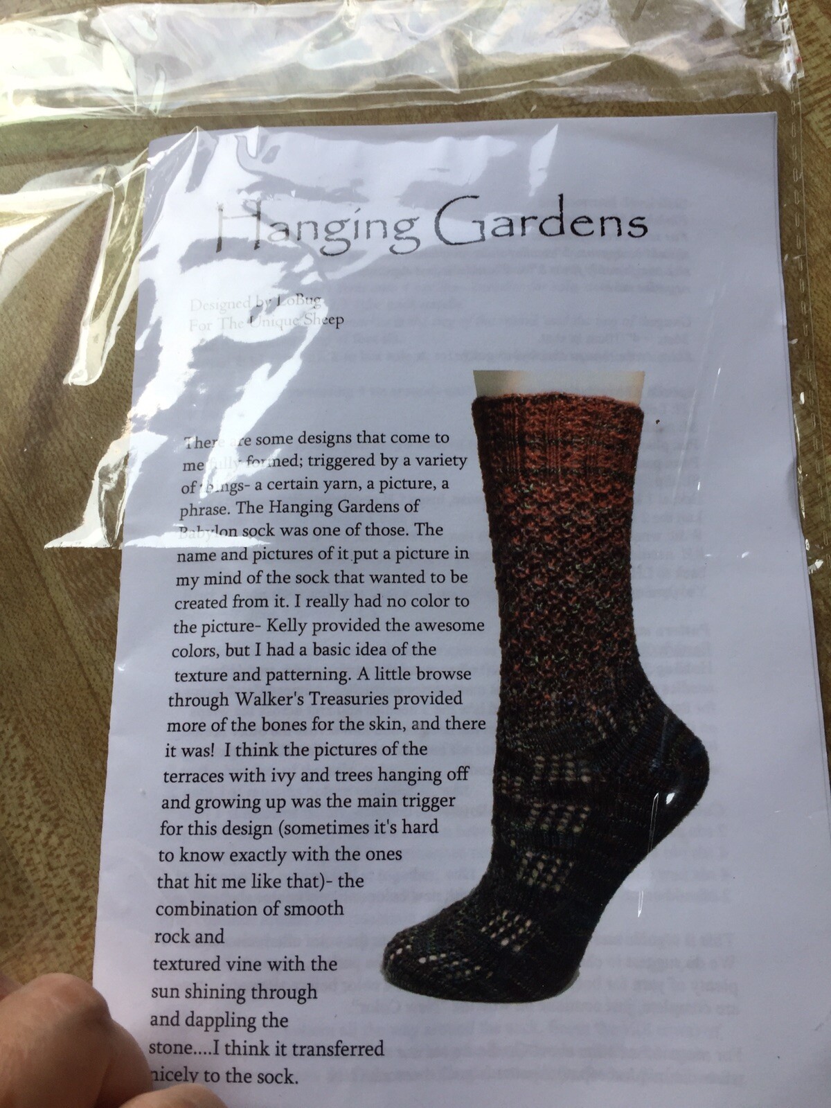 Hanging Gardens Socks: Single Knitting Pattern By LoBug. Designed For Gradients