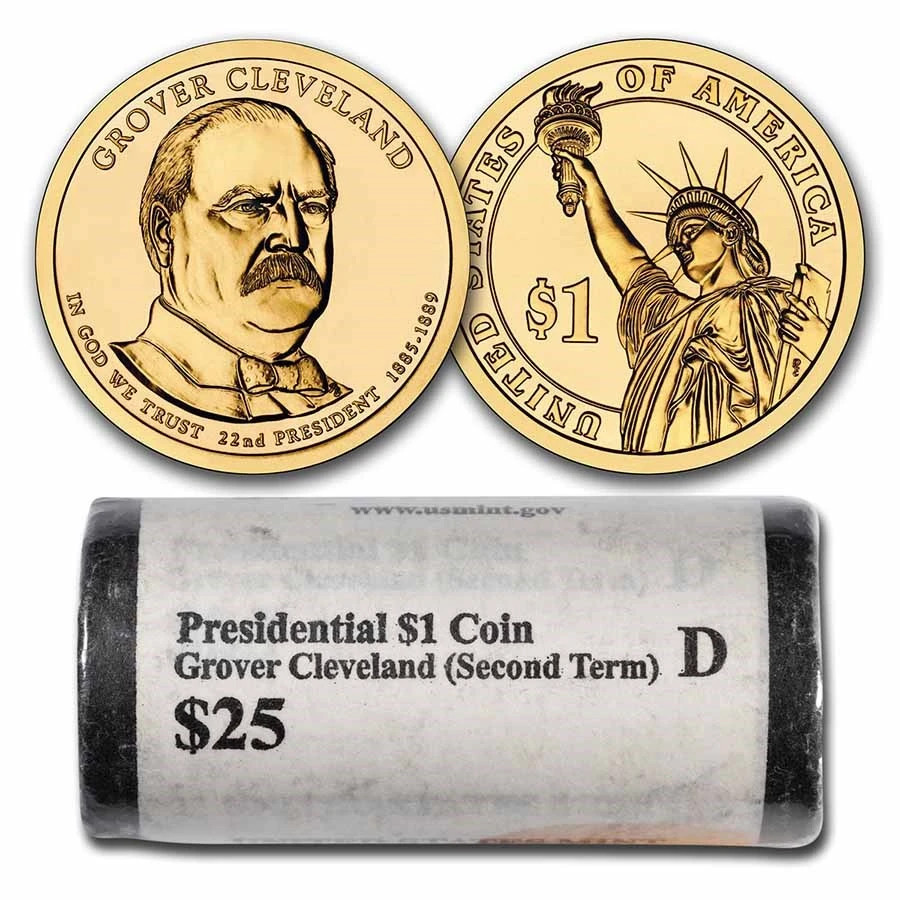 2012 Grover Cleveland (Second Term) Presidential Dollar P&D U.S. Mint Rolls