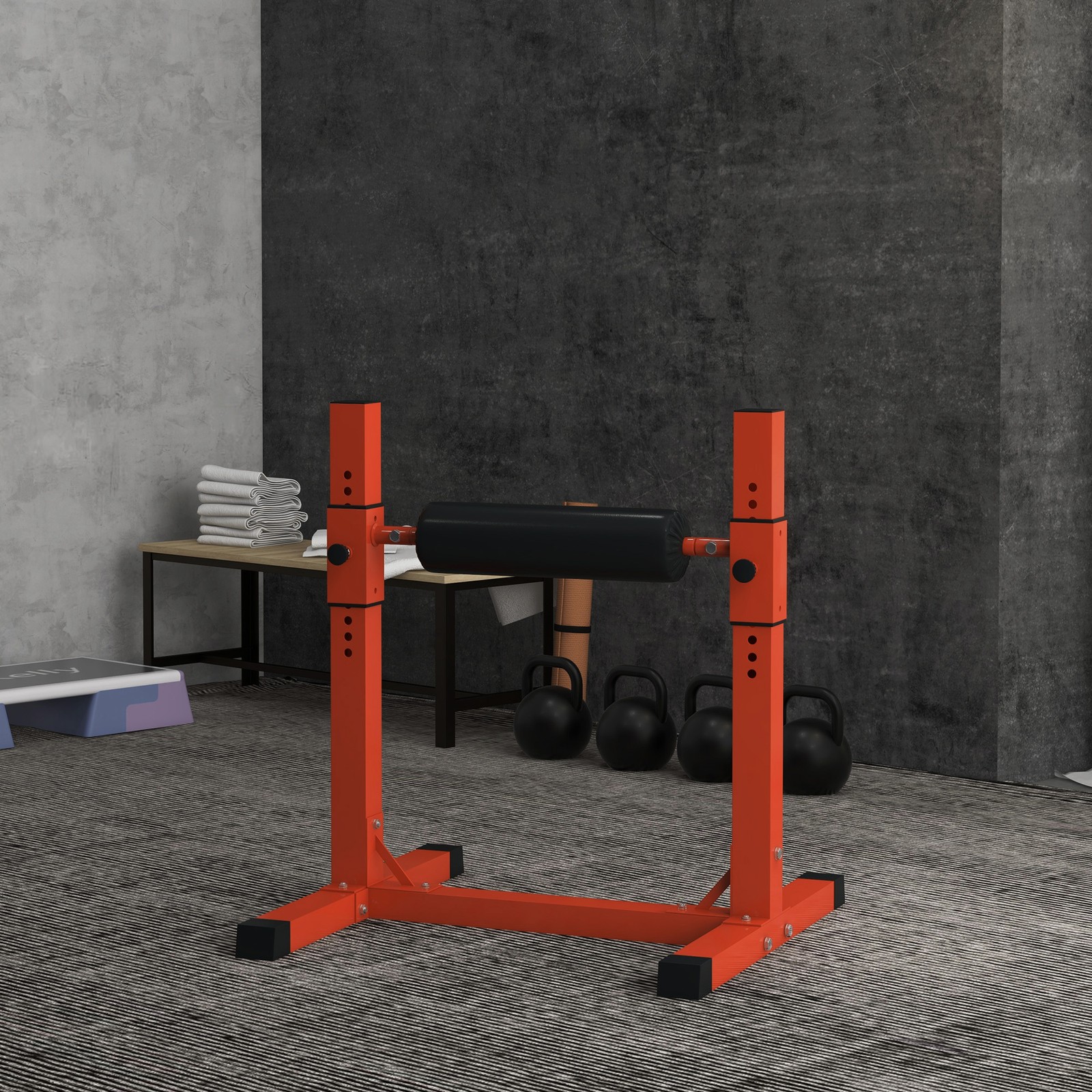 Bulgarian Split Squat Stand Adjustable Single Leg Squat Roller, Red