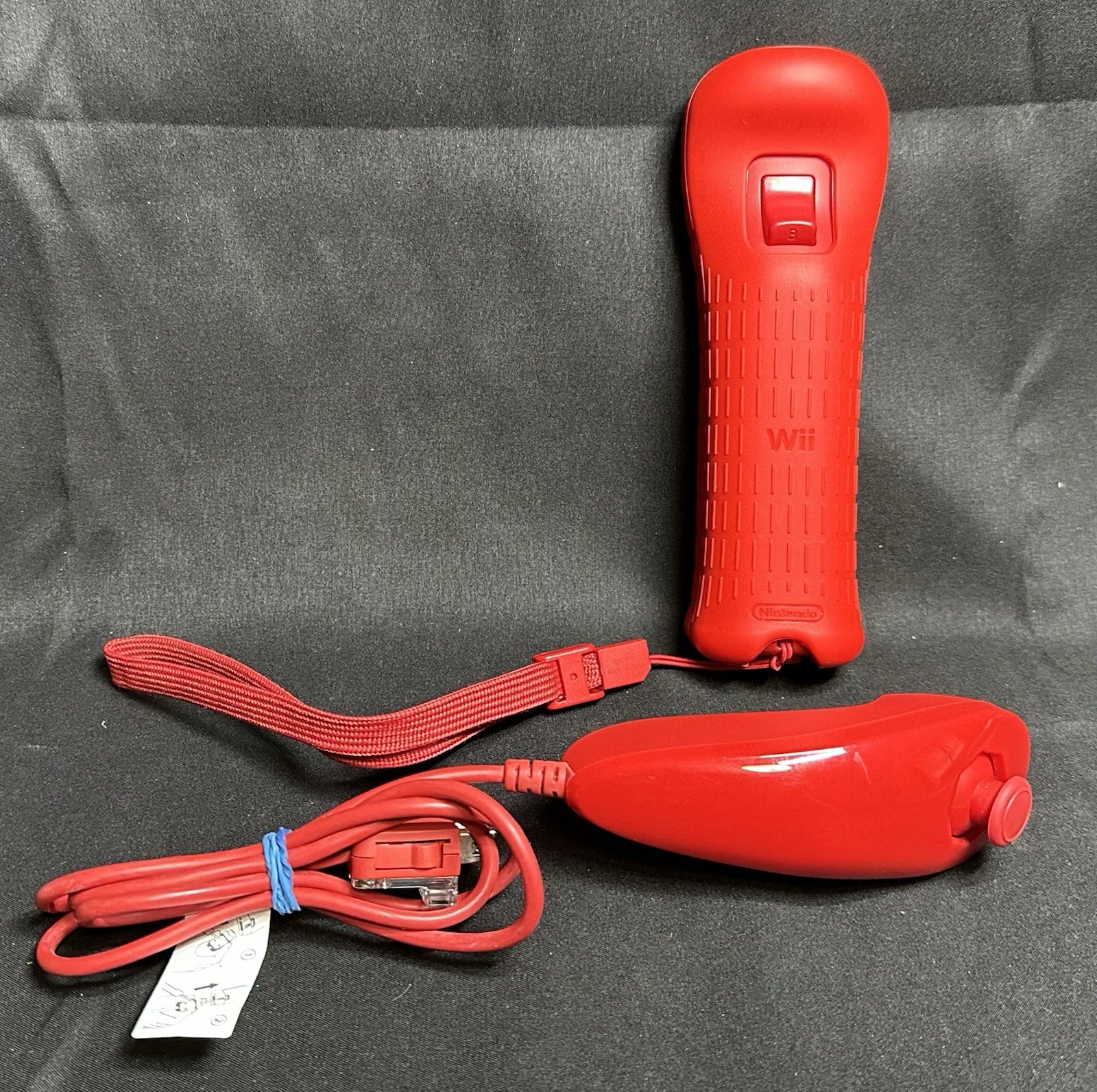 Nintendo Wii MotionPlus Controller & Nunchuck - Red W/Strap & Sleeve (#4)