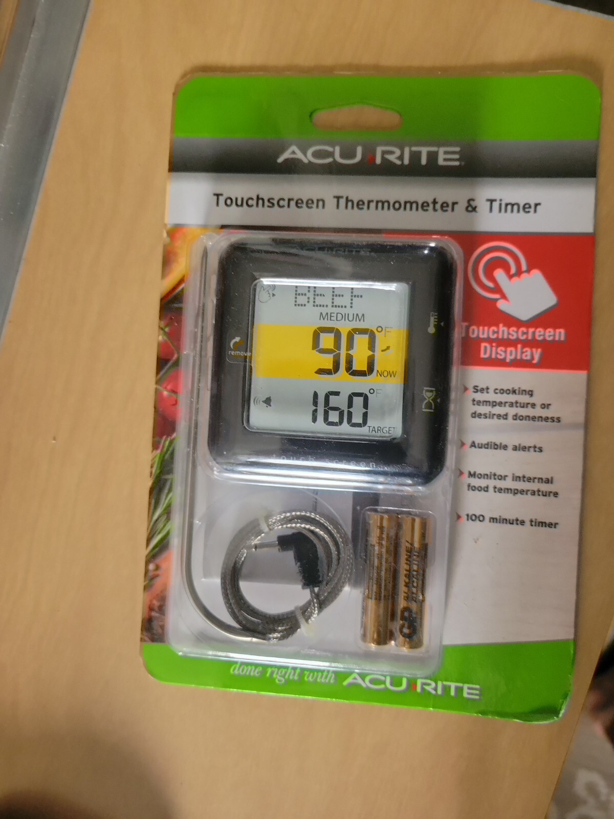 ACURITE Touchscreen Thermometer and Timer for Cooking Digital Display - NEW