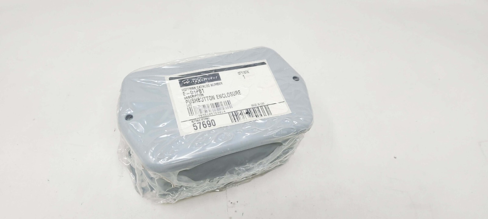 Hoffman E-D1PB1 Pushbutton Pilot Device Enclosure - Gray  4.50x2.88x2.62