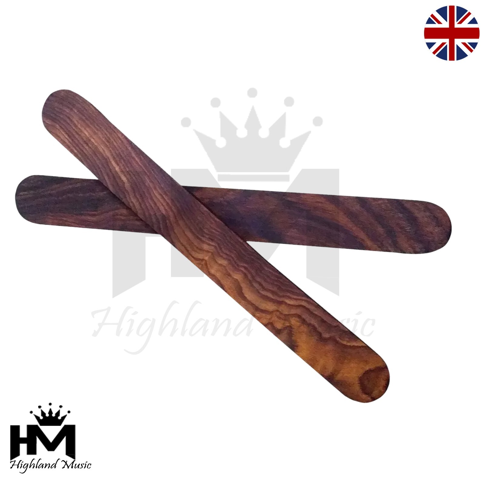 Wooden Rhythm Stick Bones - 8"x1" Rosewood Percussion Folk Instrument