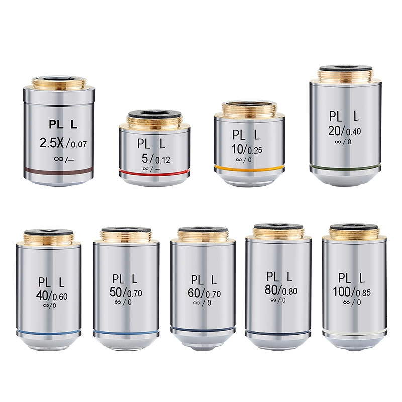 2.5X-100X Infinity Metallographic Biological Microscope Objective Lens RMS Plan