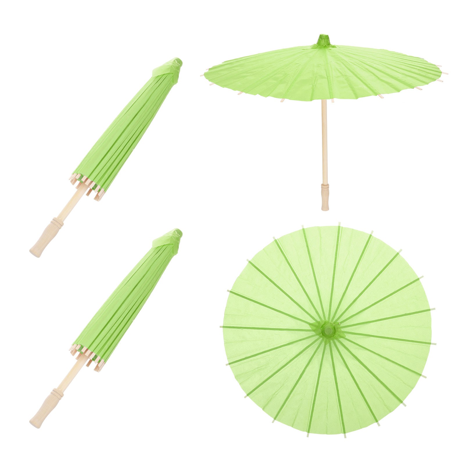 2 Pcs Paper Umbrellas ,24" Paper Parasol Umbrella for Craft,Green