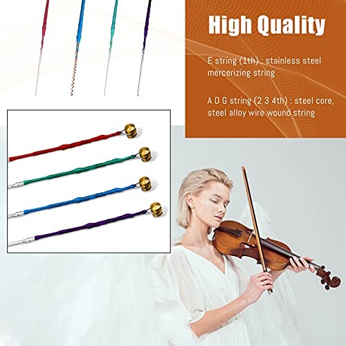 8 Pieces Violin Strings Universal Full Set (G-D-A-E) 4/4 Violin Universal