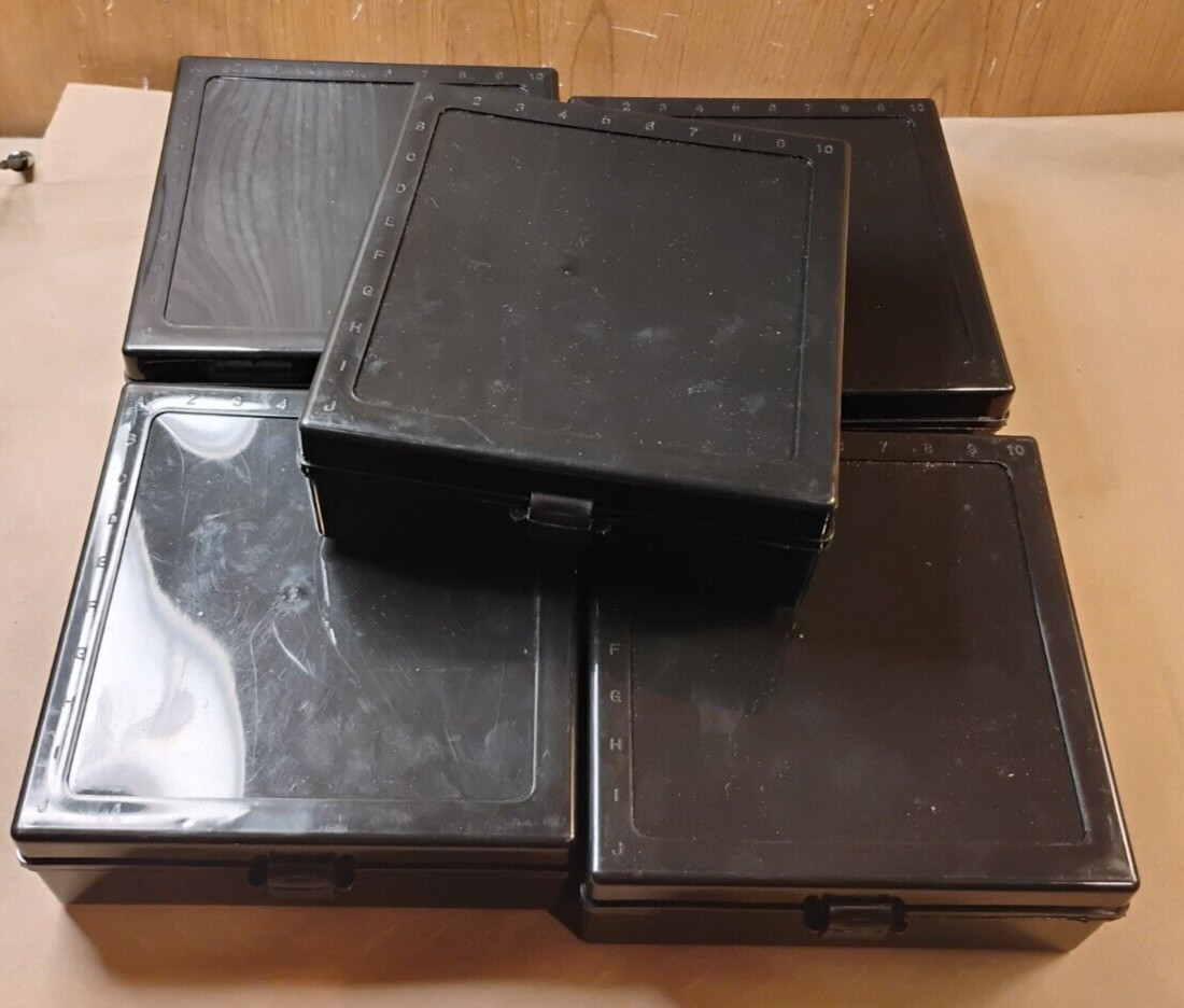 5, Black USA 100 place hinged freezer storage lab box for 1.5 & 2mL vials