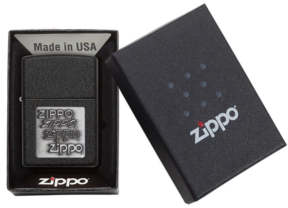 Zippo 363 Pewter Emblem Black Crackle