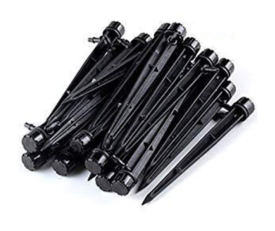 Efficient Watering with 50 Adjustable 360° Garden Drippers on Stake System