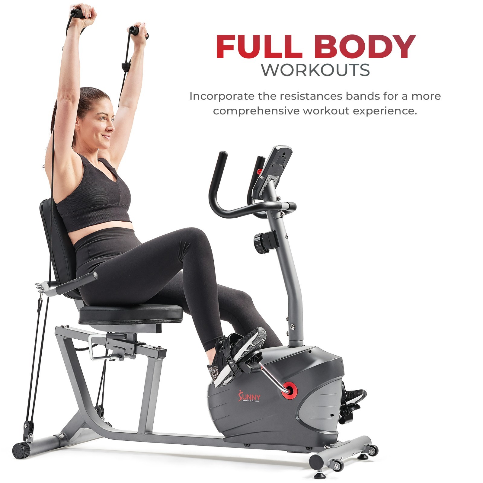 Sunny Health Fitness Interactive Series Recumbent Bike - SF-RB420031