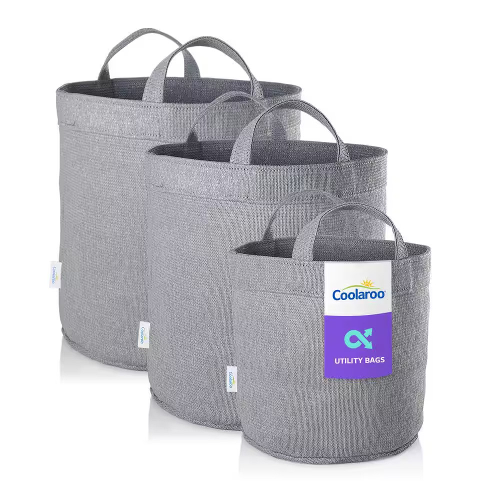 Assorted Gallon Size Reusable Fabric Collapsible Storage Bin with Handles Steel