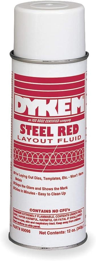 Dykem 80096 SP1196 Aerosol Steel Red Layout Fluid, 1 EACH, FREE SHIPPING
