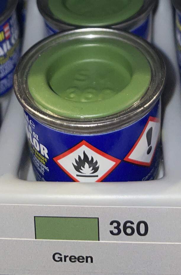 Revell enamel color 32360, Green silk.