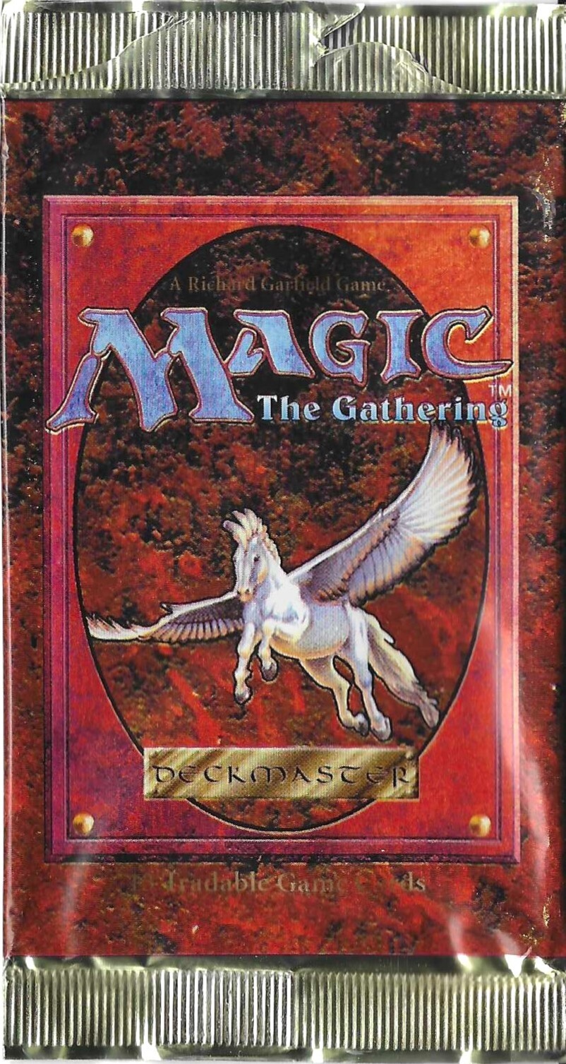 MTG: 4TH EDITION empty Mesa Pegasus Booster Pack wrapper; edge tears, 1995